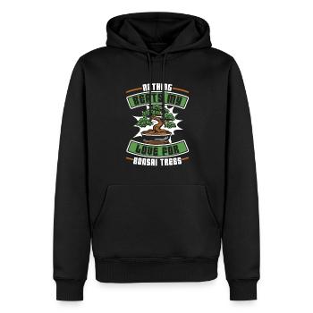 Rien ne vaut mon amour pour les bonsaïs d’intérieur - Sweat à capuche Premium bio Homme - noir - Devant - Nico (187cm)