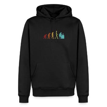 Criminalistique Évolution Psychologie Sciences médico-légale - Sweat à capuche Premium bio Homme - noir - Devant - Nico (187cm)