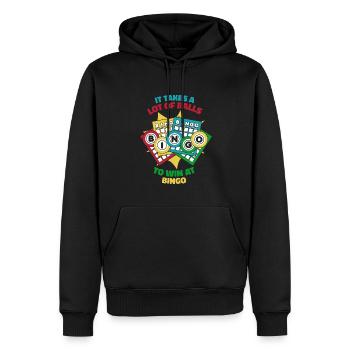 Il faut beaucoup de boules pour gagner à l’appelant de bingo - Sweat à capuche Premium bio Homme - noir - Devant - Nico (187cm)