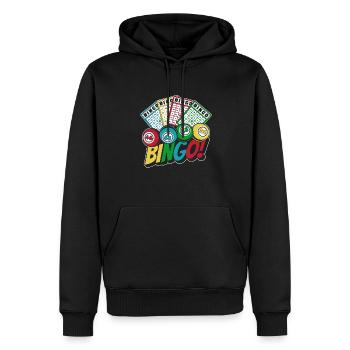 Daubers Professional Caller Bingo Lover Bingo - Men’s Premium Organic Hoodie - black - Front - Nico (187cm)