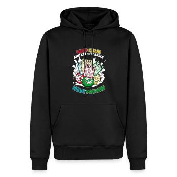 Bleiben Sie ruhig und lassen Sie sich von den Eiern gewinnen Anrufer - Männer Premium Bio Hoodie - Schwarz - Vorne - Nico (187cm)