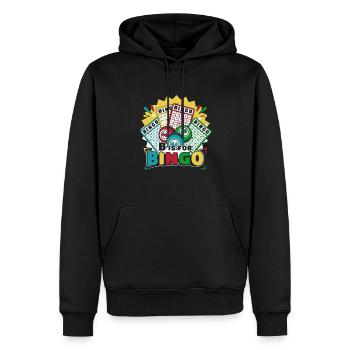 B Is For Bingo Daubers Professional Caller Bingo - Men’s Premium Organic Hoodie - black - Front - Nico (187cm)