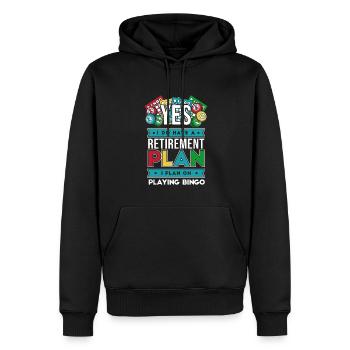 J’ai un plan de retraite qui appelle un professionnel - Sweat à capuche Premium bio Homme - noir - Devant - Nico (187cm)