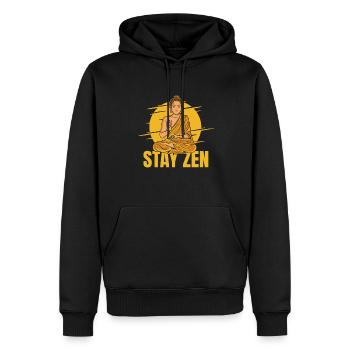 Stay Zen Buddhist Statue Symbol Priest Buddhism - Men’s Premium Organic Hoodie - black - Front - Nico (187cm)