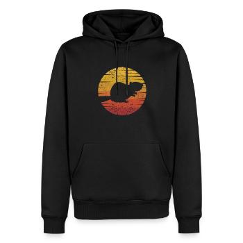 Retro Castor Canadensis Nordamerikanisch Eurasisch - Männer Premium Bio Hoodie - Schwarz - Vorne - Nico (187cm)