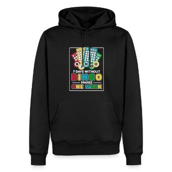 7 jours sans bingo rendent un suiveur faible - Sweat à capuche Premium bio Homme - noir - Devant - Nico (187cm)