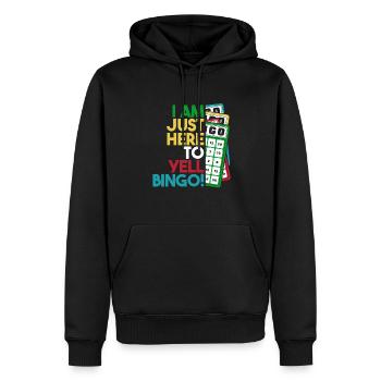 Nur hier, um Bingo zu schreien Professioneller Anrufer - Männer Premium Bio Hoodie - Schwarz - Vorne - Nico (187cm)