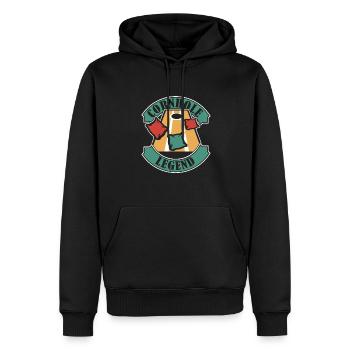 Cornhole Legend Spielbretter Sitzsack Professional - Männer Premium Bio Hoodie - Schwarz - Vorne - Nico (187cm)