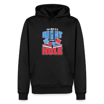Schieben Sie es direkt in Ihr Loch Sitzsack-Spielbretter - Männer Premium Bio Hoodie - Schwarz - Vorne - Nico (187cm)