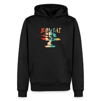Pots à bonsaï rétro Penjing Bonsaï d’intérieur - Sweat à capuche Premium bio Homme - noir - Devant - Nico (187cm)