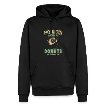 Mein Gehirn besteht zu 95% aus Donuts Donuts Maker glasiert - Männer Premium Bio Hoodie - Schwarz - Vorne - Nico (187cm)