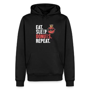 Eat Sleep Donuts Repeat Donuts Maker glasiert - Männer Premium Bio Hoodie - Schwarz - Vorne - Nico (187cm)