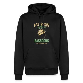 My Brain is 95% Fagotte Fagott Instrument Musik - Männer Premium Bio Hoodie - Schwarz - Vorne - Nico (187cm)
