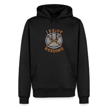 Ich genieße das Reeding Aerophone Fagott Instrument - Männer Premium Bio Hoodie - Schwarz - Vorne - Nico (187cm)