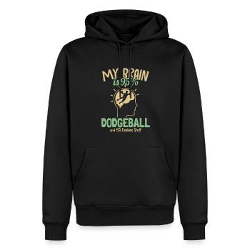 My Brain is 95% Dodgeball Prisonball Team Game - Men’s Premium Organic Hoodie - black - Front - Nico (187cm)