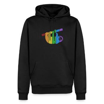Faultiere LGBT Regenbogen Pilosa Folivora - Männer Premium Bio Hoodie - Schwarz - Vorne - Nico (187cm)