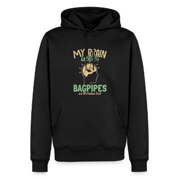 Mon cerveau est composé à 95% de cornemuse Cours de cornemuse Sarbacane - Sweat à capuche Premium bio Homme - noir - Devant - Nico (187cm)
