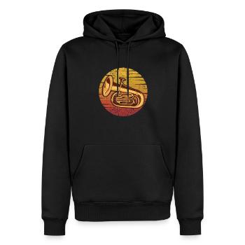 Instrument rétro Euphoniste Euphoniste Joueur Euphoniumiste - Sweat à capuche Premium bio Homme - noir - Devant - Nico (187cm)