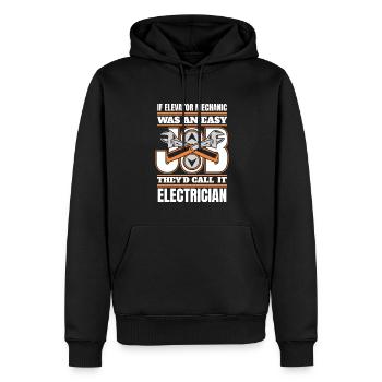 Einfacher Job, würden sie es Elektrikerreparatur nennen - Männer Premium Bio Hoodie - Schwarz - Vorne - Nico (187cm)