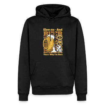Elevator And Beer That's Why I'm Here Elevator - Men’s Premium Organic Hoodie - black - Front - Nico (187cm)