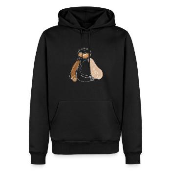 Lineart Pilosa folivora Chien d’amour à gorge brune paresseux - Sweat à capuche Premium bio Homme - noir - Devant - Nico (187cm)