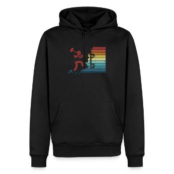 Retro Abrissunternehmer Haus Wrecker Haus - Männer Premium Bio Hoodie - Schwarz - Vorne - Nico (187cm)