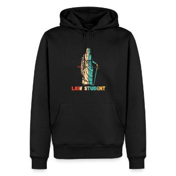 Rétro Études juridiques Faculté de droit Université Droit - Sweat à capuche Premium bio Homme - noir - Devant - Nico (187cm)
