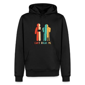 Je ne peux pas me casser Doigt cassé Os de la jambe du bras cassé - Sweat à capuche Premium bio Homme - noir - Devant - Nico (187cm)