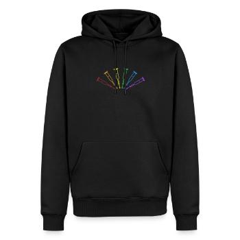 Bone Fracture LGBT Rainbow Broken Bone Surgeon - Men’s Premium Organic Hoodie - black - Front - Nico (187cm)