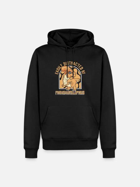 Easily Distracted By Parasaurolophus Lover - Men’s Premium Organic Hoodie - black