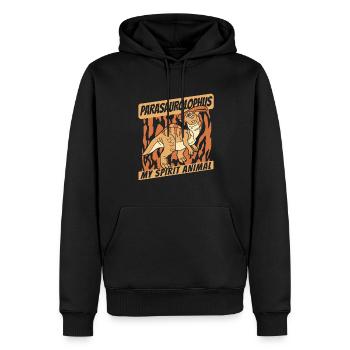 Mein Geistertier Parasaurolophini Dinosaurier - Männer Premium Bio Hoodie - Schwarz - Vorne - Nico (187cm)