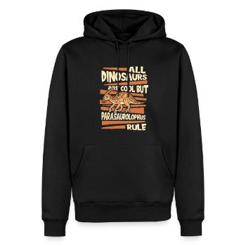 Tous les dinosaures sont cool, mais ils aiment les dinosaures - Sweat à capuche Premium bio Homme - noir - Devant - Nico (187cm)