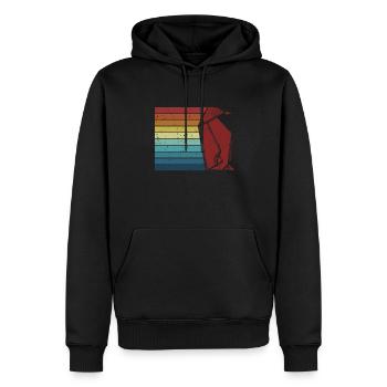 Retro Eule Papierkranich Falten Meister Origami - Männer Premium Bio Hoodie - Schwarz - Vorne - Nico (187cm)