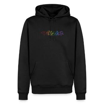 Origami LGBT Regenbogen Papierkranich Falten Eule - Männer Premium Bio Hoodie - Schwarz - Vorne - Nico (187cm)