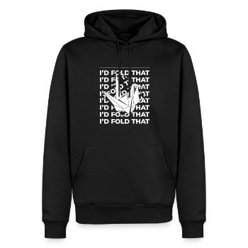 Ich würde den Eulen-Papierkran-Faltmeister falten - Männer Premium Bio Hoodie - Schwarz - Vorne - Nico (187cm)