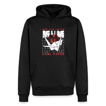 Bis später Kami Paper Folding Owl Paper Crane - Männer Premium Bio Hoodie - Schwarz - Vorne - Nico (187cm)