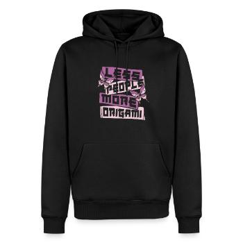 Weniger Menschen Mehr Origami Eule Papier Kranich Falten - Männer Premium Bio Hoodie - Schwarz - Vorne - Nico (187cm)
