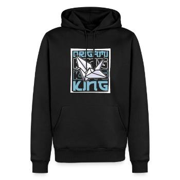 Origami King Papierkranich Falten Eule Master - Männer Premium Bio Hoodie - Schwarz - Vorne - Nico (187cm)