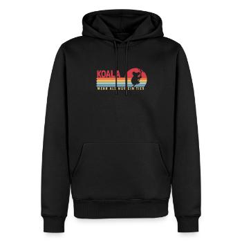 Koala mehr als ein Tier Koalabear Eucalyptus - Sweat à capuche Premium bio Homme - noir - Devant - Nico (187cm)