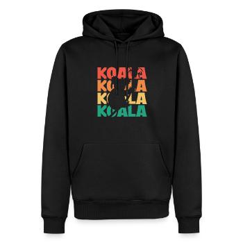 Texte rétro Koalabear Phascolarctos Cinereus - Sweat à capuche Premium bio Homme - noir - Devant - Nico (187cm)