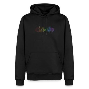 Sac à coquillages arc-en-ciel LGBT Bivalvia Seashell - Sweat à capuche Premium bio Homme - noir - Devant - Nico (187cm)
