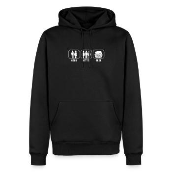 Bon Meilleur Meilleures Recettes de Crêpes Flapjack - Sweat à capuche Premium bio Homme - noir - Devant - Nico (187cm)