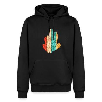 Retro Geologist Stone Collector Mineral Collector - Men’s Premium Organic Hoodie - black - Front - Nico (187cm)
