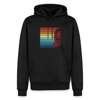 Rétro Uranium Centrale nucléaire Énergie Nucléaire - Sweat à capuche Premium bio Homme - noir - Devant - Nico (187cm)