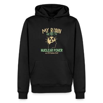 My Brain is 95% Nuclear Power Uranium Nuclear - Men’s Premium Organic Hoodie - black - Front - Nico (187cm)