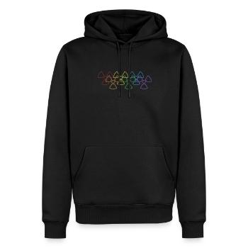 Ingénieur nucléaire LGBT Arc-en-ciel Uranium Nucléaire - Sweat à capuche Premium bio Homme - noir - Devant - Nico (187cm)