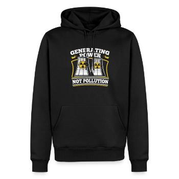 Stromerzeugung statt Umweltverschmutzung Energie Kernenergie - Männer Premium Bio Hoodie - Schwarz - Vorne - Nico (187cm)