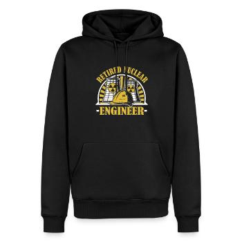 Ingénieur nucléaire à la retraite Énergie Uranium Nucléaire - Sweat à capuche Premium bio Homme - noir - Devant - Nico (187cm)