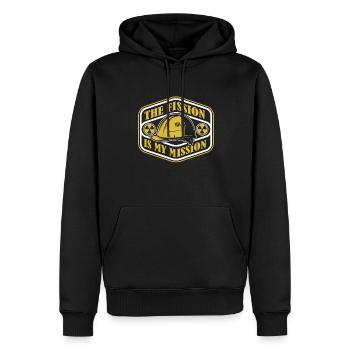 Die Spaltung ist meine Mission Energie Urannuklear - Männer Premium Bio Hoodie - Schwarz - Vorne - Nico (187cm)