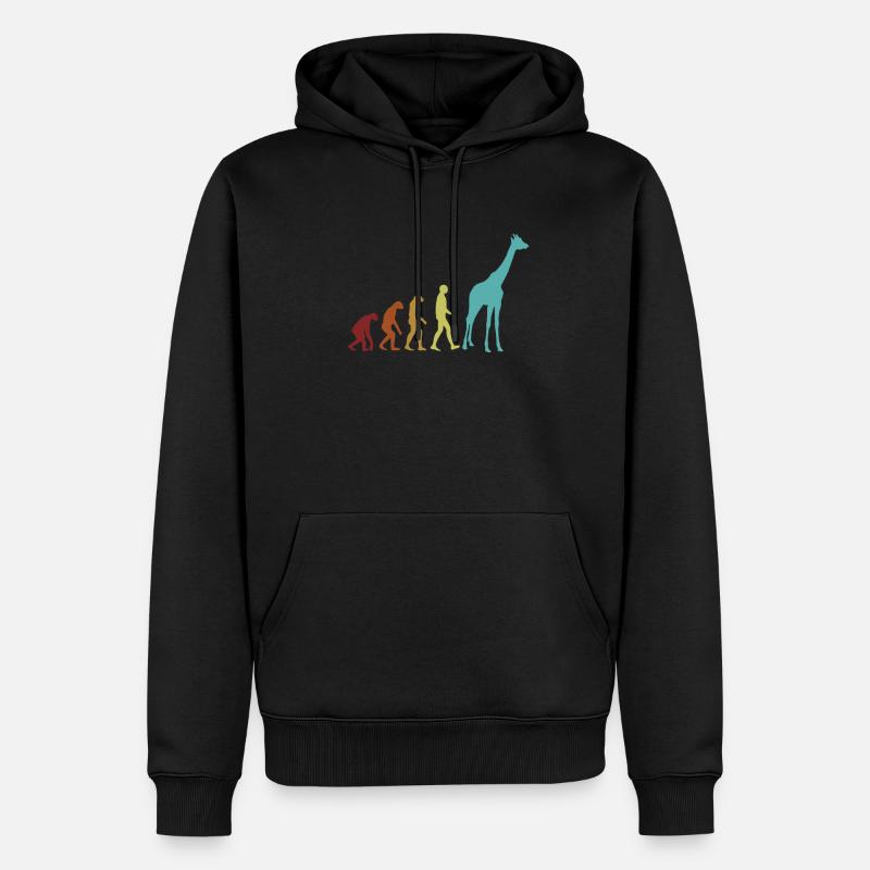 Giraffe Evolution Nubisch Afrikanische Giraffidae - Männer Premium Bio Hoodie - Schwarz